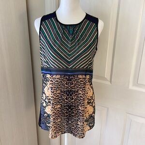 CAbi Multicolor Patterned  Sleeveless Blouse Sz XL